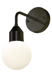 Florens Vägglampa Svart/Opalvit