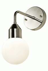 Florens Vägglampa Krom/Opalvit