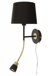 Eketorp Vägglampa Svart/Matt mässing