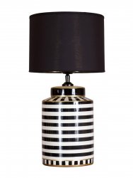 Gatsby Bordslampa Svart/Vit med svart tygskärm 