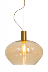 Bell 35cm Taklampa Matt mässing/Amber