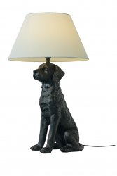 RETRIVER Bordslampa Svart med naturvit skärm