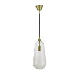 Luna Taklampa 19cm Borstad mässing/Klar