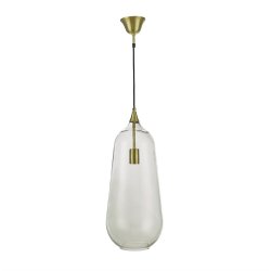 Luna Taklampa 25cm Borstad mässing/Klar