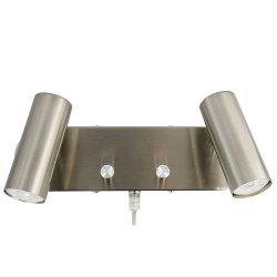 Mini Dubbel Vägglampa Satin nickel