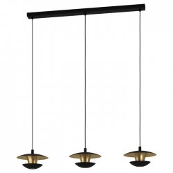 Taklampa Nuvano 3:a, Svart/Guld 