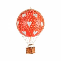 Luftballong Travels Light, Red Hearts. 18 cm