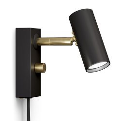 Cato vägglampa enkel mattsvart/mässing