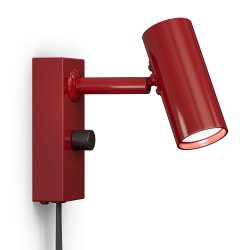 Cato Vägglampa enkel blank rubinröd/mattsvart