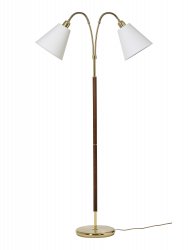 Golvlampa Tullgarn Dubbel, Mässing/Valnöt 
