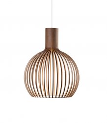 Taklampa Octo Small, Valnöt