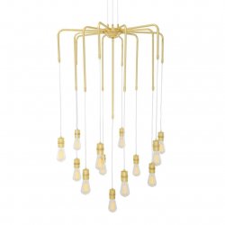 Sela Twelve-Arm Chandelier, Polished Brass 