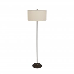 Golvlampa Soft Ø44 linne vit/metallic bronze