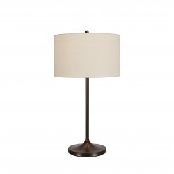 Bordslampa Soft Ø34 linne vit/metallic bronze