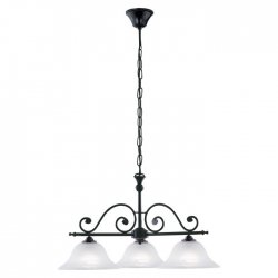 Murcia 3:a Taklampa Svart/Vit alabasterglas