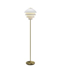 Valencia Golvlampa mattvit/mässing
