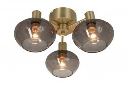 Bell 3-armad Plafond Matt Mässing/Rökgrå 