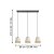 Tabley 3:a Taklampa Svart/Beige