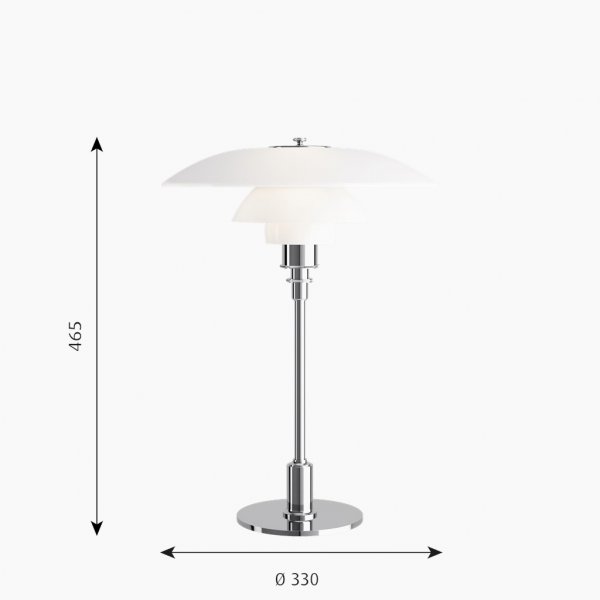 Bordlampa PH 3½-2½, Förkromad högglans