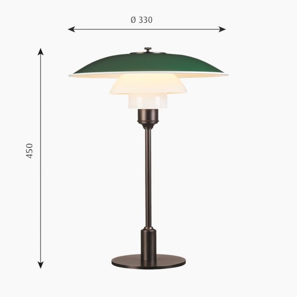 Bordlampa PH 3½-2½, Grön