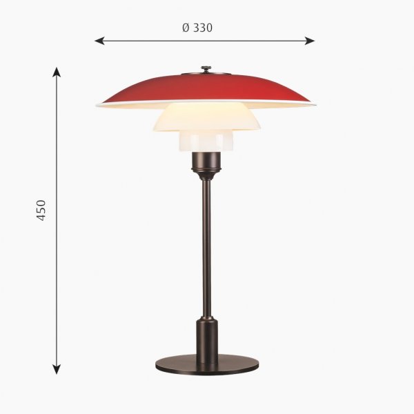 Bordlampa PH 3½-2½, Röd