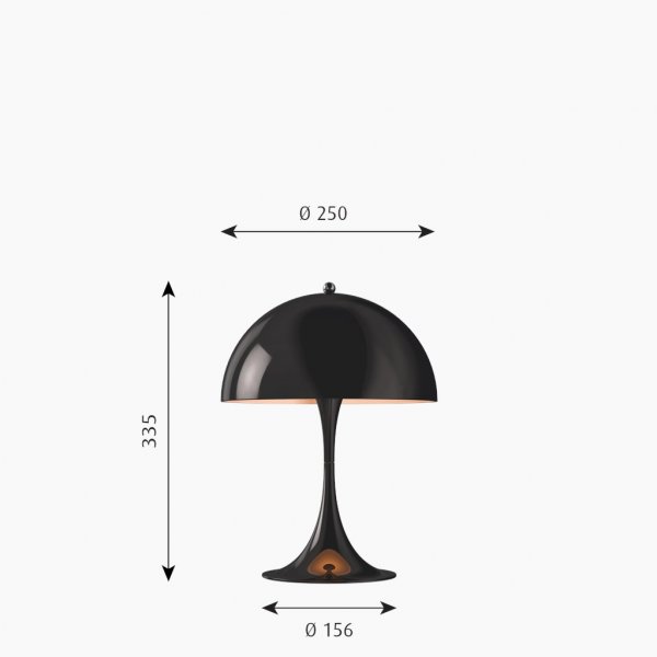 Bordlampa Panthella Mini, Svart