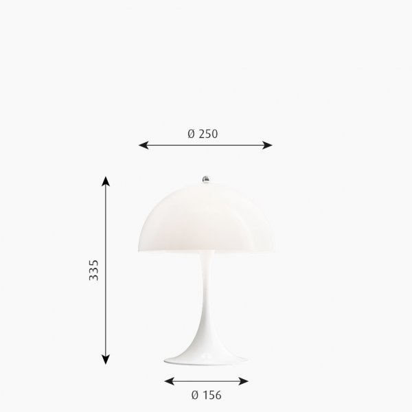 Bordlampa Panthella Mini, Vit opal akryl