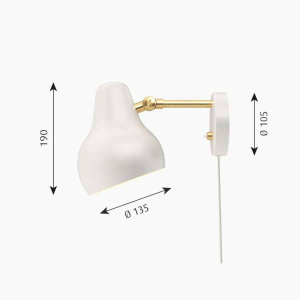 Vägglampa VL38, Vit