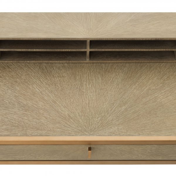 Desk Highland. Washed Oak Veneer, Brushed Brass