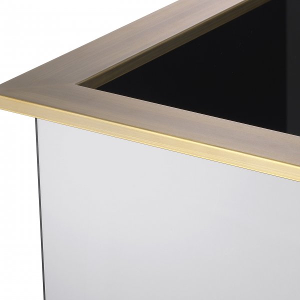 Planter Moorea. Brushed Brass Finish/Smoke Mirror Glass