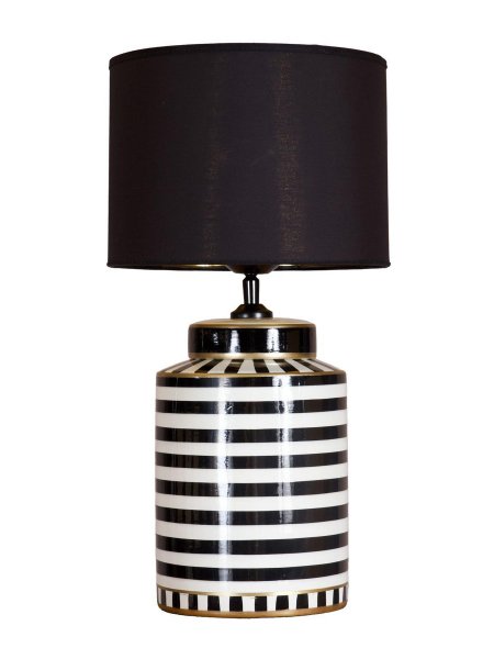 Gatsby Bordslampa Svart/Vit med svart tygskärm 