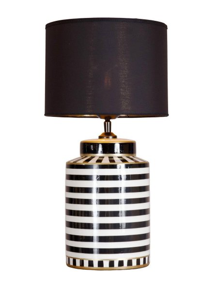 Gatsby Bordslampa Svart/Vit med svart tygskärm 