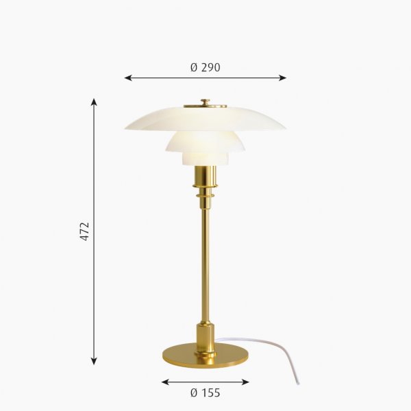 Bordlampa PH 3/2, Metalliserad mässing