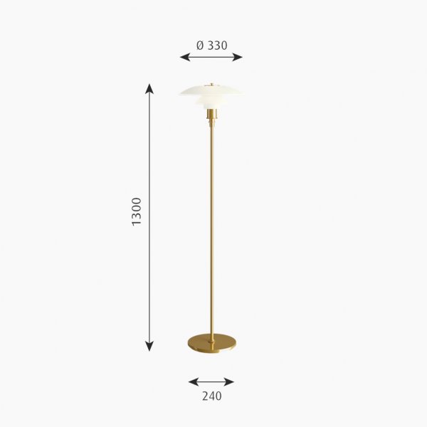 Golvlampa PH 3½-2½, Metalliserad Mässing