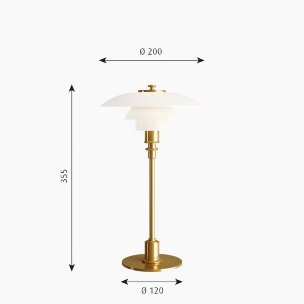 Bordlampa PH 2/1, Metalliserad mässing
