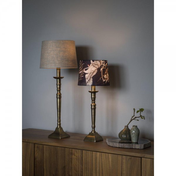 Salong 42cm Lampfot Antikmässing