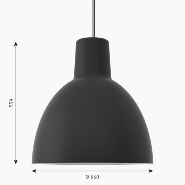 Taklampa Toldbod 550. Svart