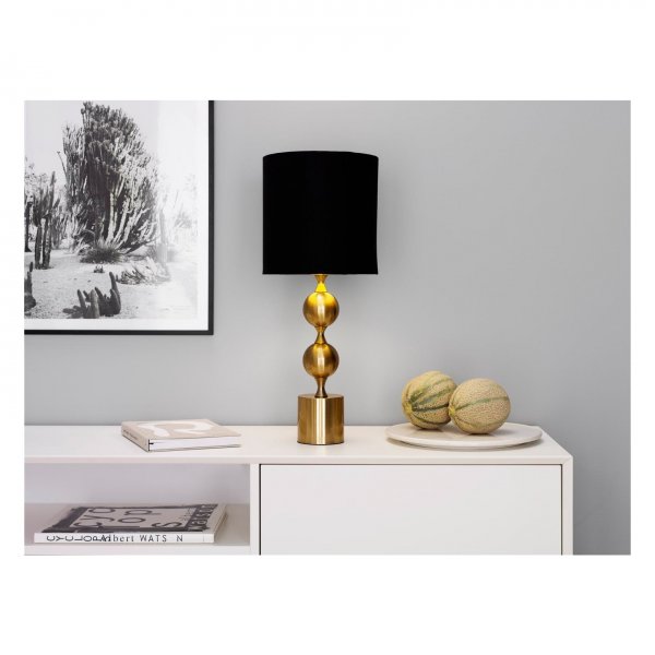 PRAKT BORDSLAMPA BORSTAD MÄSSING/SVART SKÄRM