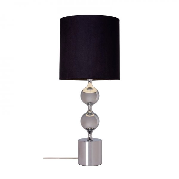 PRAKT BORDSLAMPA KROM/SVART SKÄRM