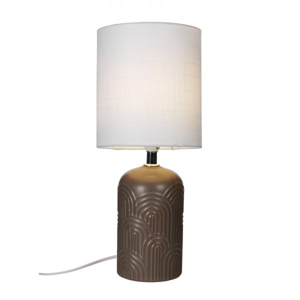 ARCHIE BORDSLAMPA BRUN/VIT SKÄRM