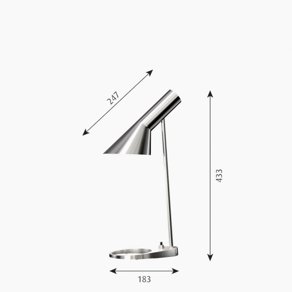 AJ Mini Bordslampa Rostfritt stål polerad