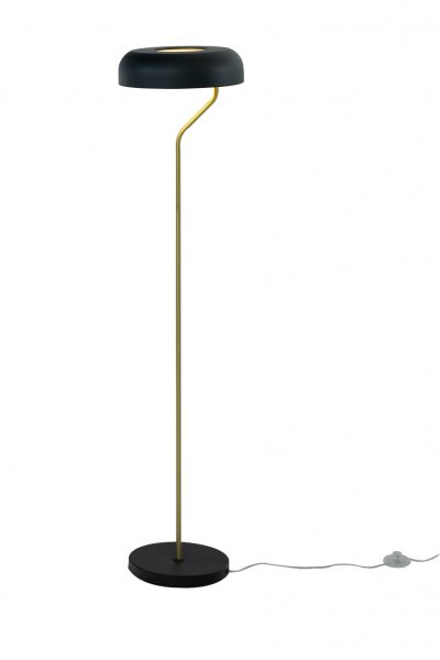 BREMEN Golvlampa Svart/Matt Mässing