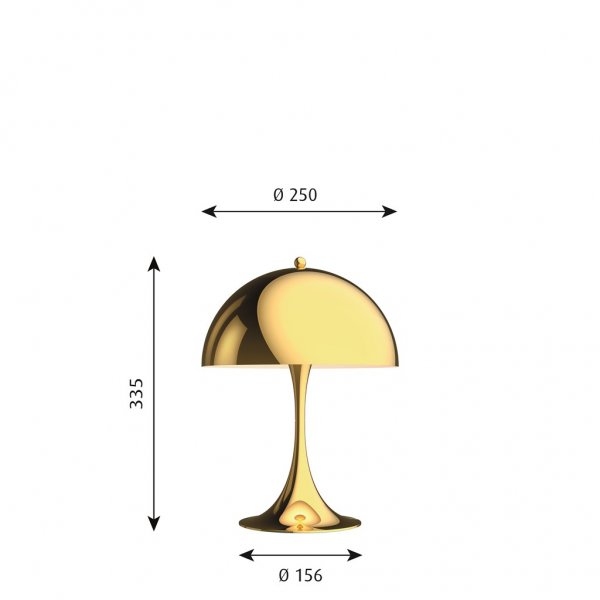 Bordlampa Panthella Mini, Mässing