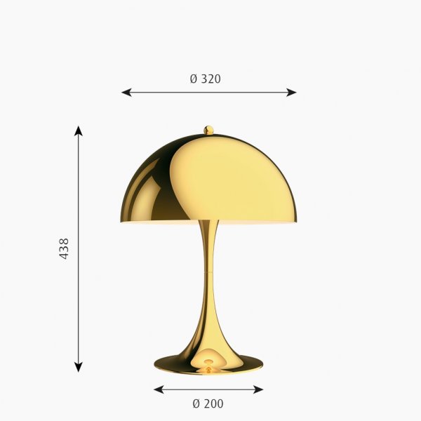 Bordlampa Panthella 320, Mässing