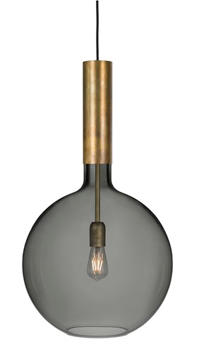 Takpendel Rosdala XL, Råmässing/Rökfärgat glas 