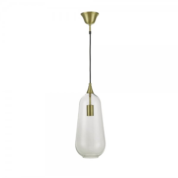 Luna Taklampa 19cm Borstad mässing/Klar
