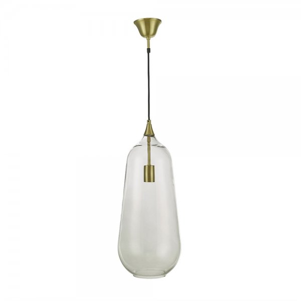 Luna Taklampa 25cm Borstad mässing/Klar