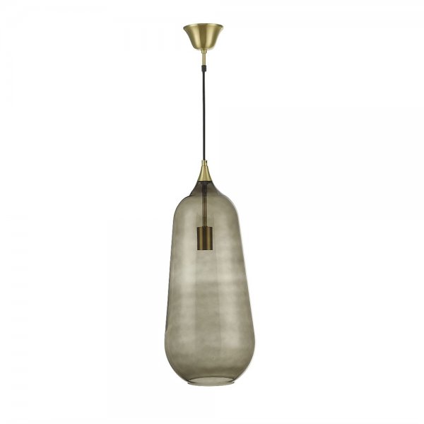 Luna Taklampa 25cm Borstad mässing/Rök