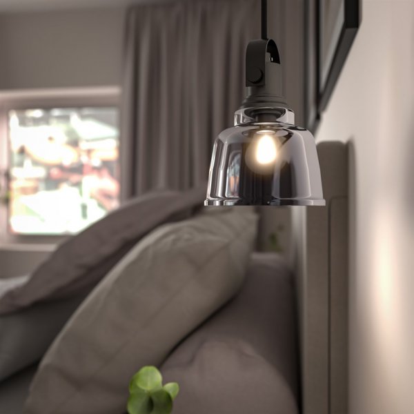 Loke Fönsterlampa Svart nickel/Rök
