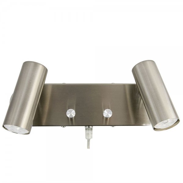Mini Dubbel Vägglampa Satin nickel
